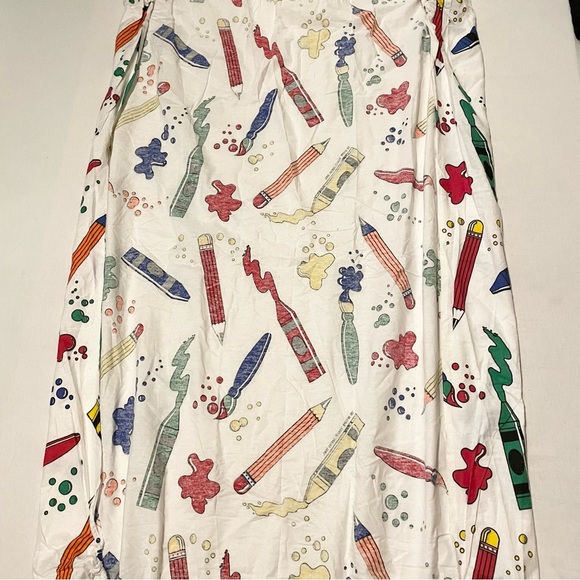 Vintage Multi Coloured Crayon and Pencil Patterned Twin Fitted Sheet - Picture 10 of 16